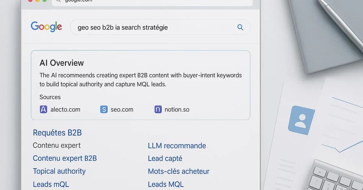 Illustration: GEO SEO B2B: AI Search Strategy to Generate Leads