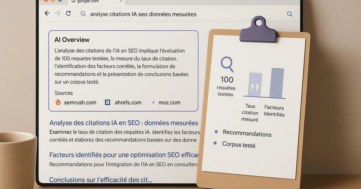 Illustration : Analyse des citations IA en SEO : données mesurées