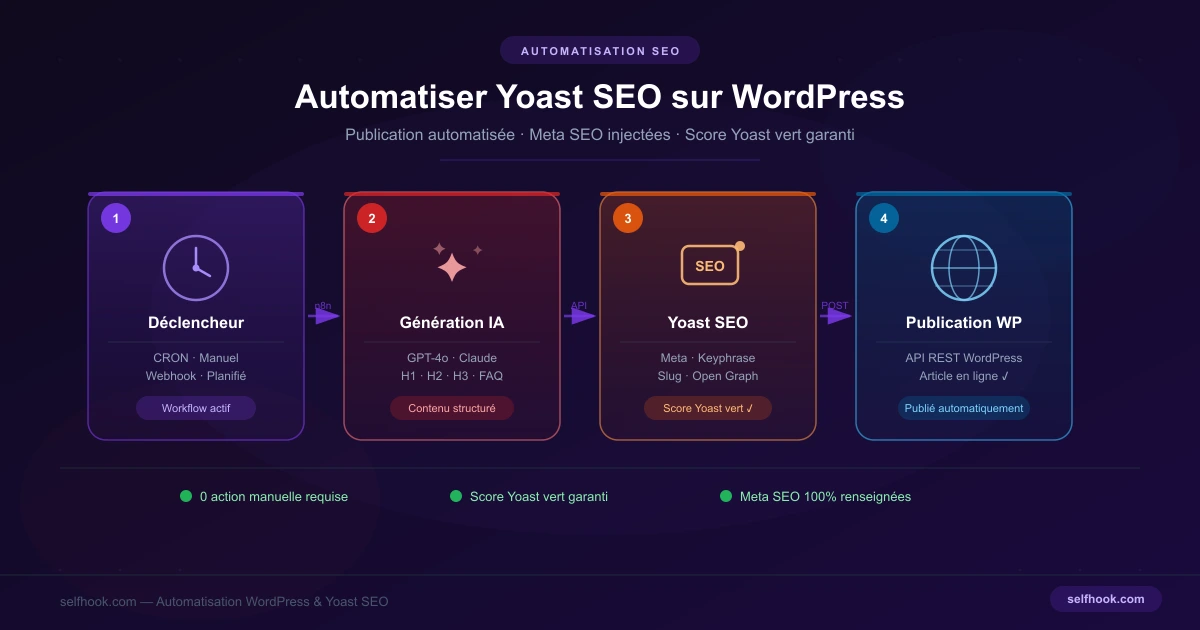 Automatiser Yoast SEO WordPress — workflow d'automatisation