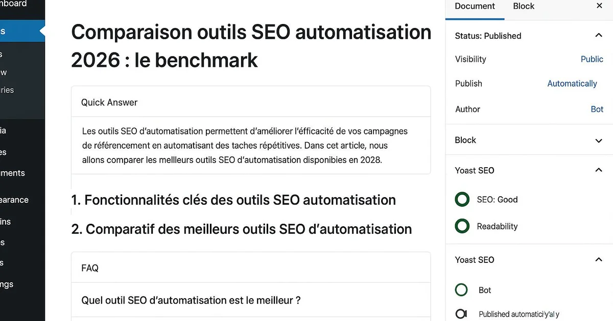 Méthodologie : Comparaison outils SEO automatisation 2026 : le benchmark