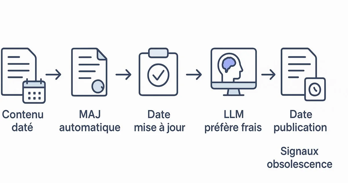 Illustration : Fraîcheur du contenu : SEO, GEO et visibilité LLM