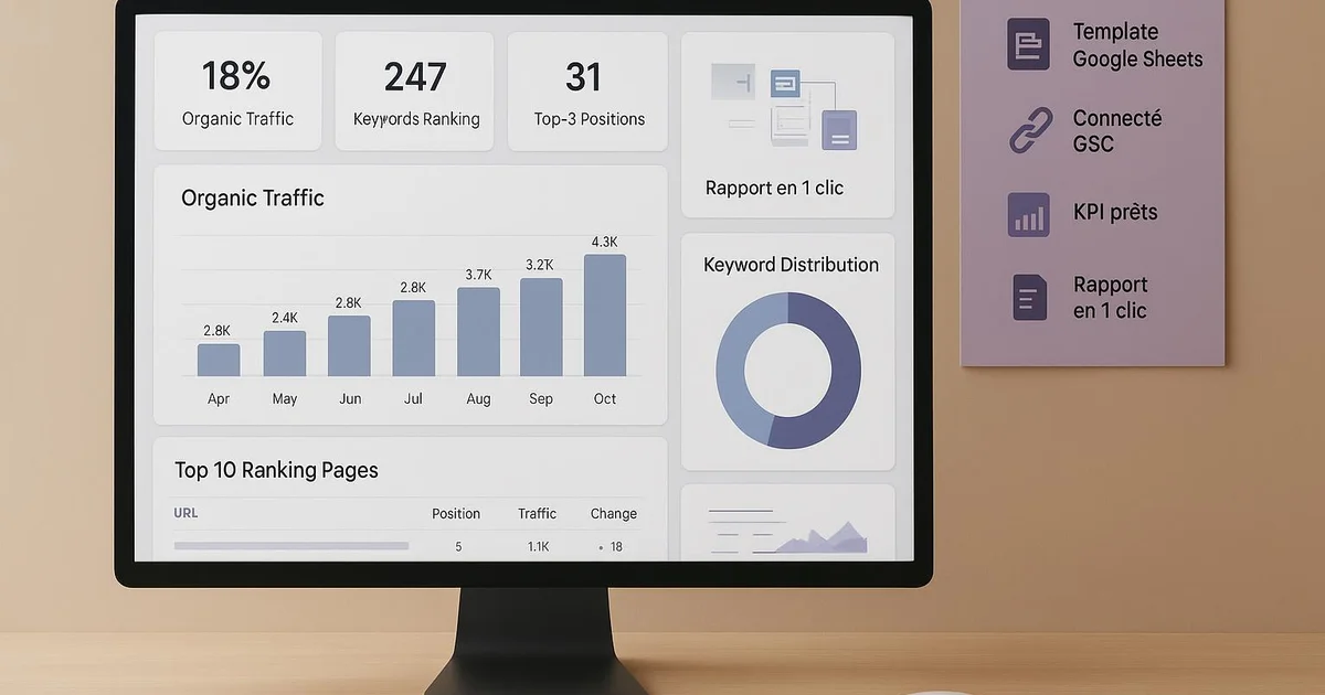 Template rapport SEO mensuel gratuit : structure et KPIs